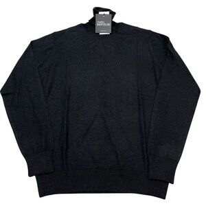 Bartolini Sweater Womens L Black Merino Wool Blend Turtleneck Old Money Preppy